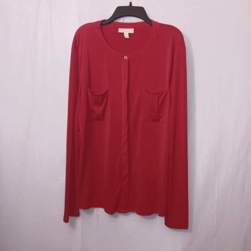 DANA BUCHMAN LOND SLEEVE BUTTON UP BLOUSE
